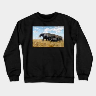 Elephants on the Move by Wilhelm Kuhnert Crewneck Sweatshirt